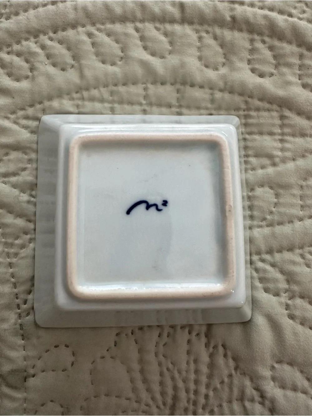 Japanese Porcelain 4” Square Soy Sauce Dipping Dish